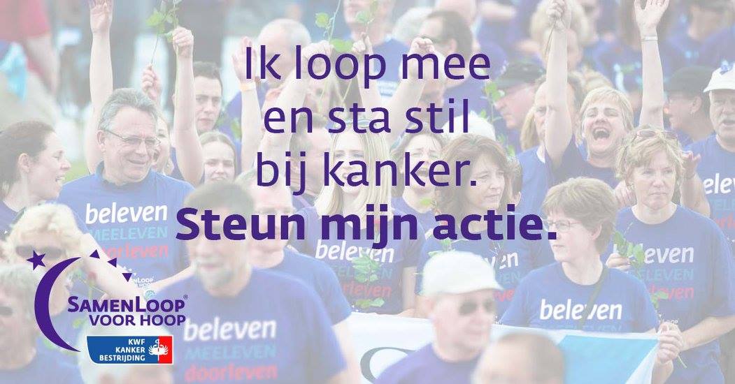 Meedoen aan de Samenloop voor Hoop Midden Drenthe t.b.v. KWF op 7-8 juli